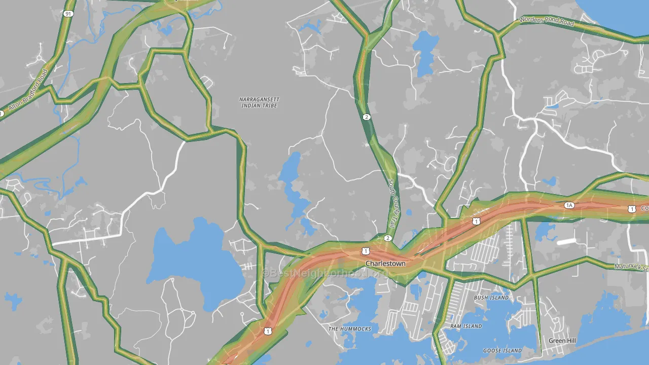 02813, RI Map of Noise Levels in 02813