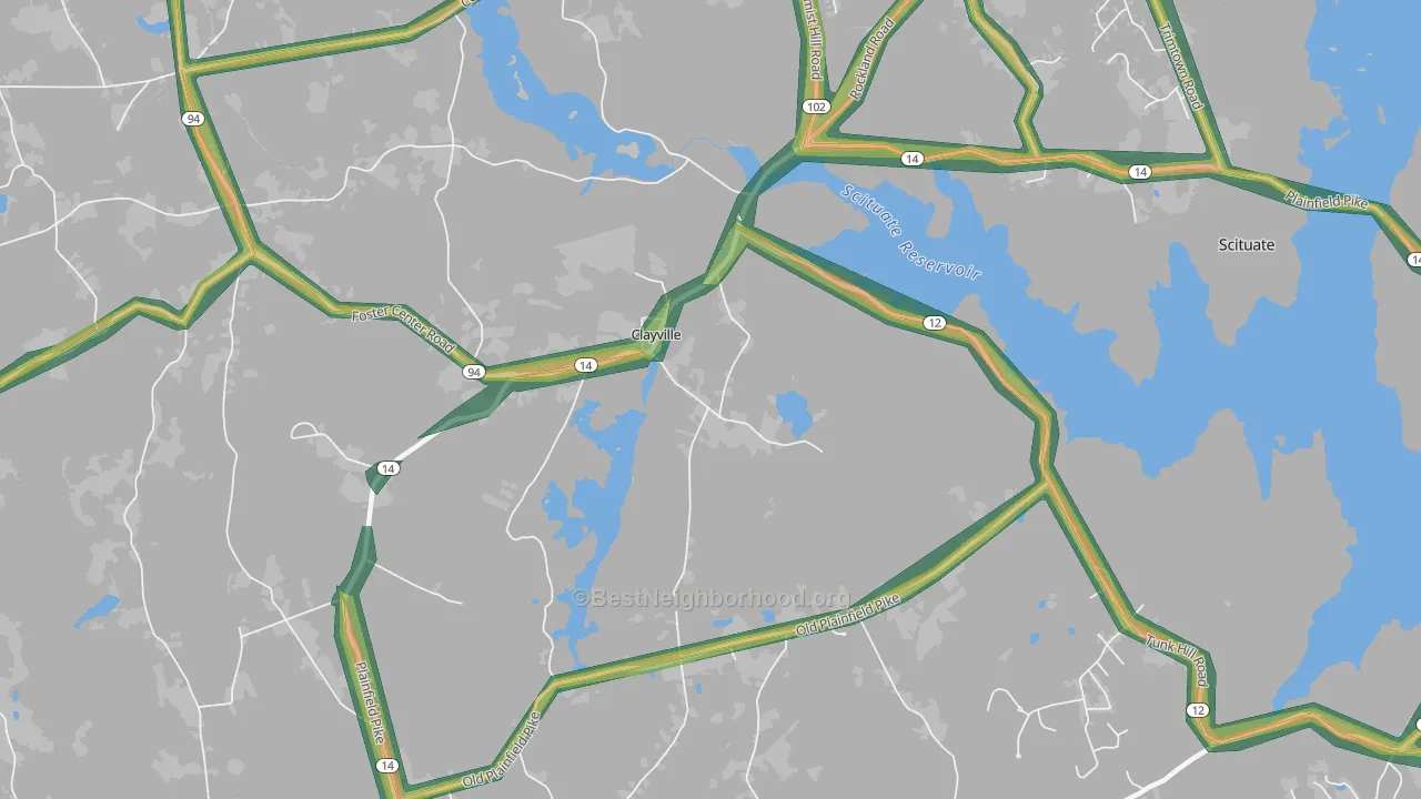 02815, RI Map of Noise Levels in 02815