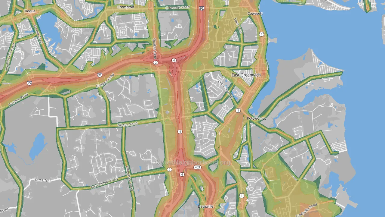 02818, RI Map of Noise Levels in 02818