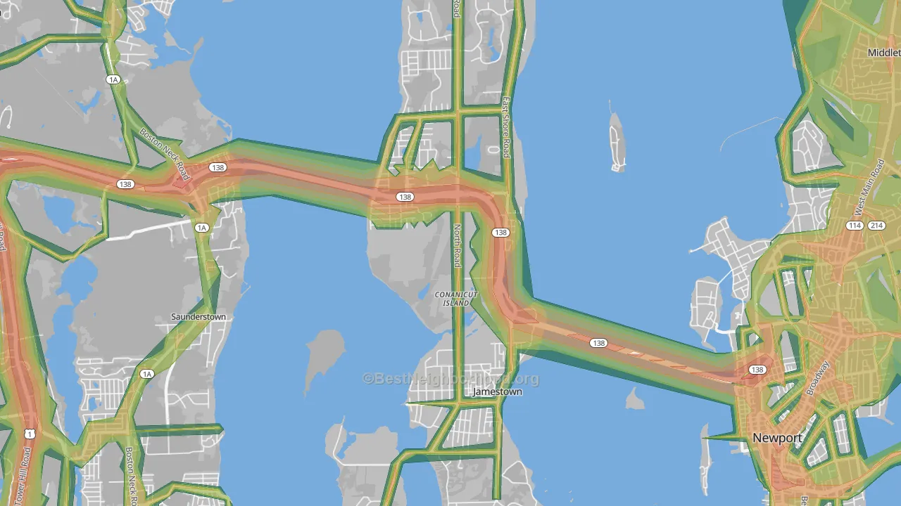 02835, RI Map of Noise Levels in 02835
