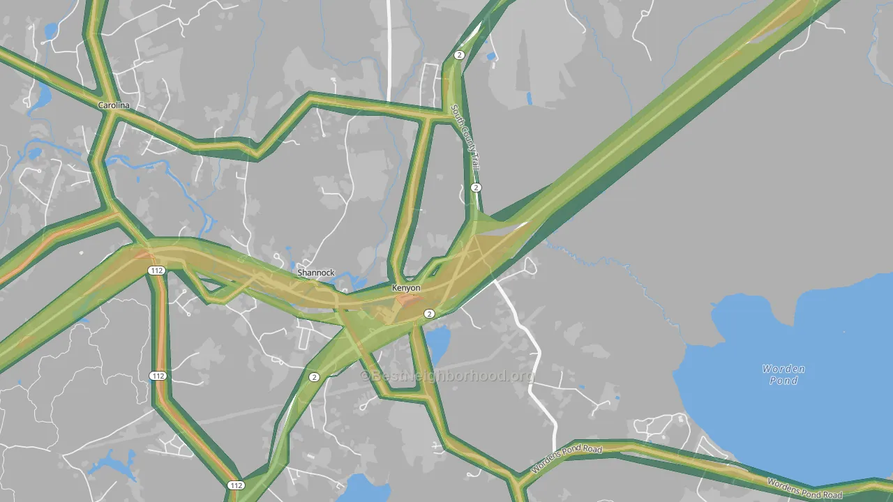 02836, RI Map of Noise Levels in 02836