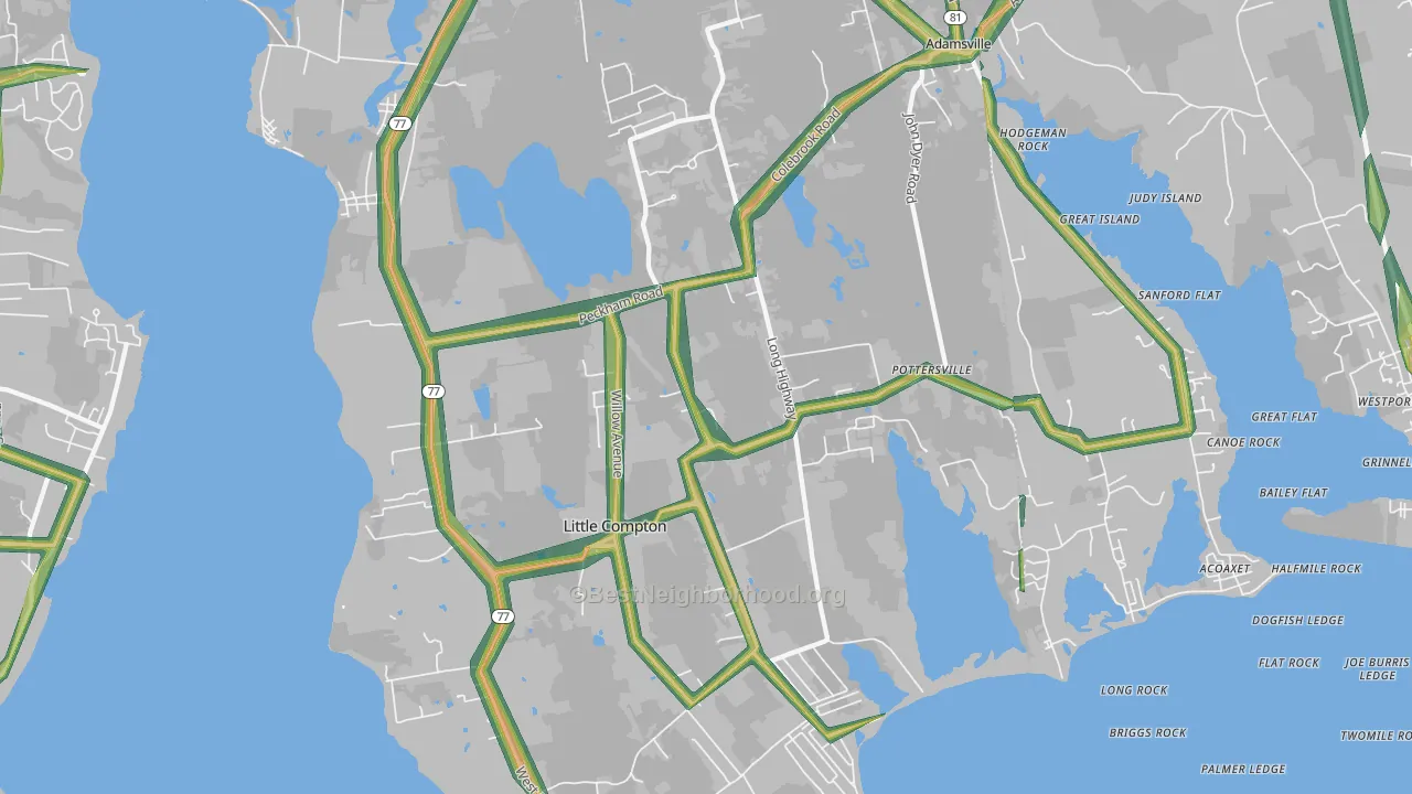 02837, RI Map of Noise Levels in 02837