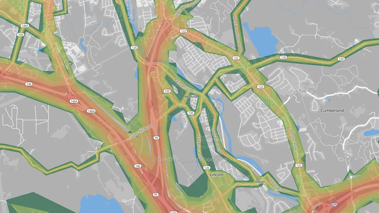 02838, RI Map of Noise Levels in 02838
