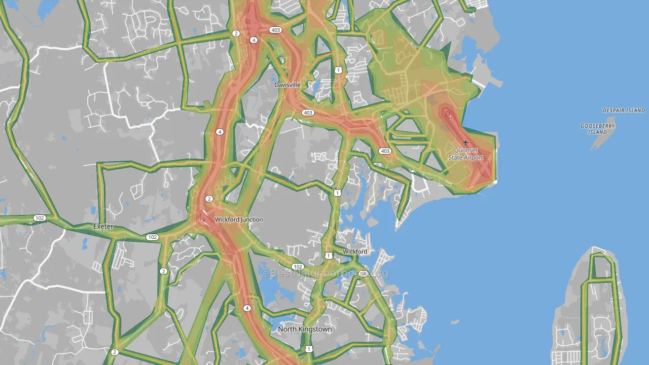 02852, RI Map of Noise Levels in 02852