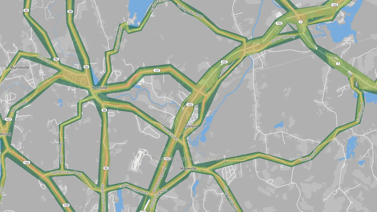 02858, RI Map of Noise Levels in 02858