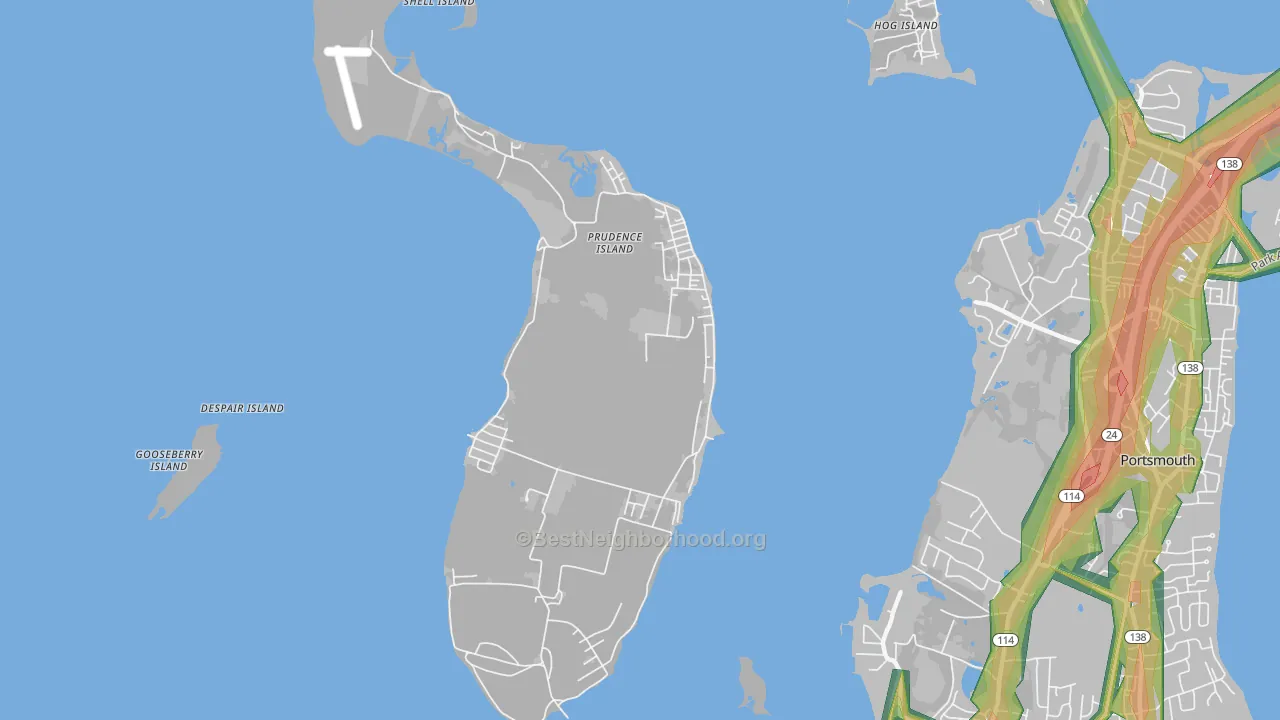02872, RI Map of Noise Levels in 02872