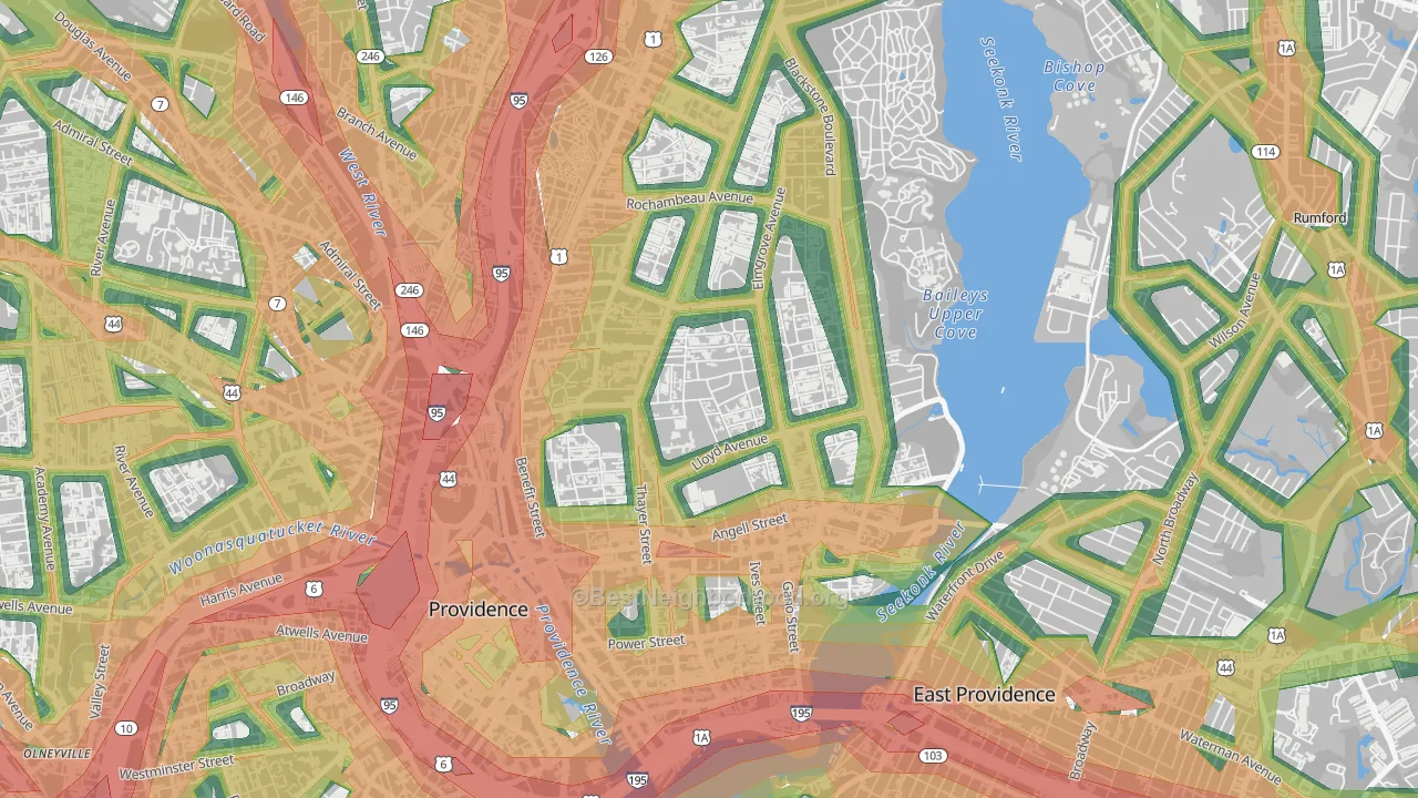 02906, RI Map of Noise Levels in 02906