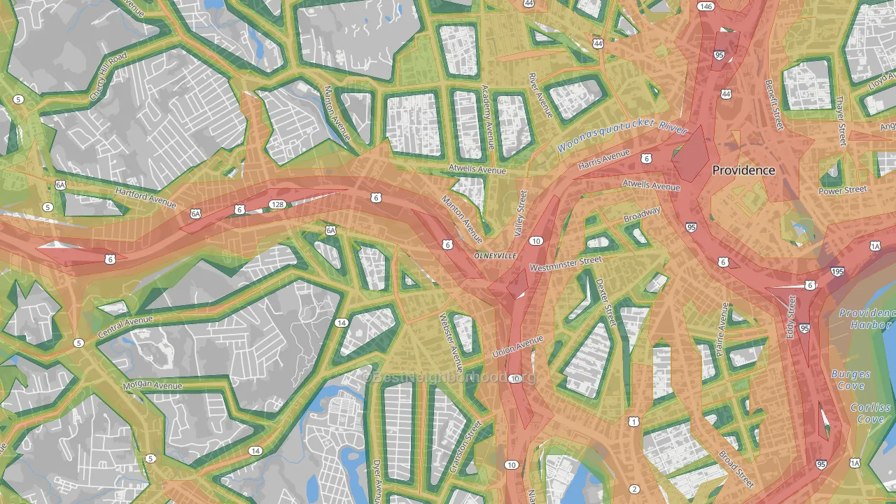 02909, RI Map of Noise Levels in 02909
