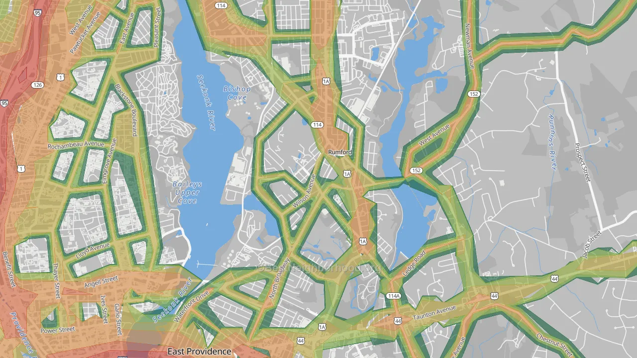02916, RI Map of Noise Levels in 02916