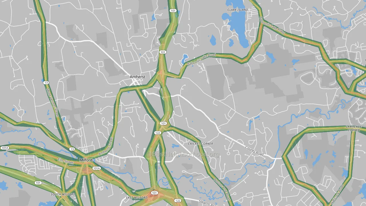 03031, NH Map of Noise Levels in 03031