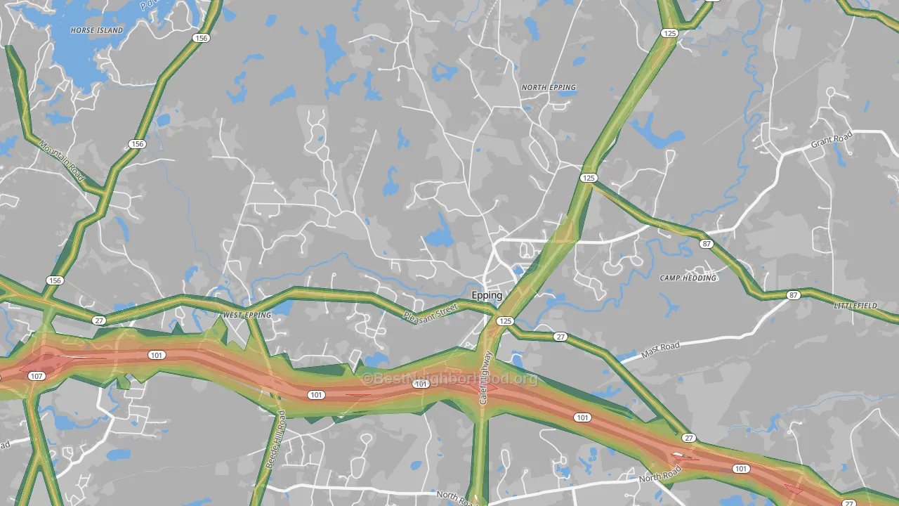 03042, NH Map of Noise Levels in 03042