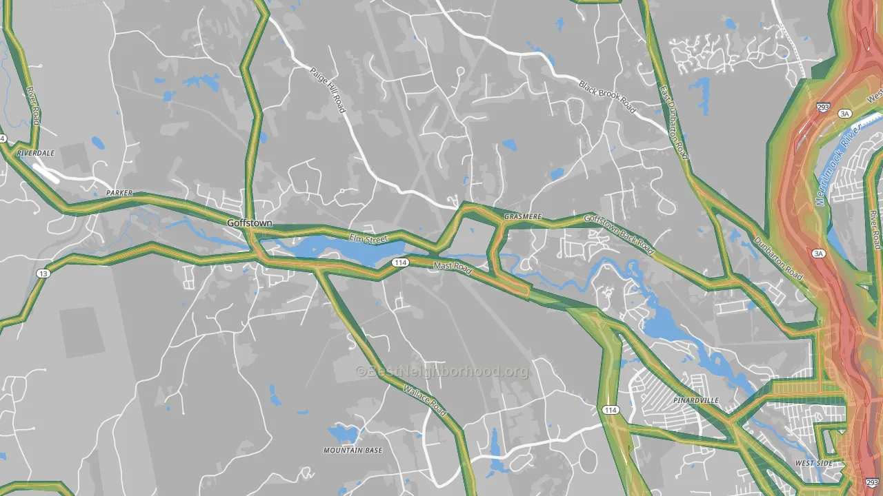 03045, NH Map of Noise Levels in 03045