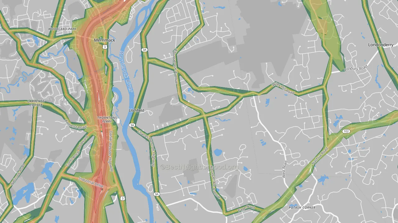 03052, NH Map of Noise Levels in 03052