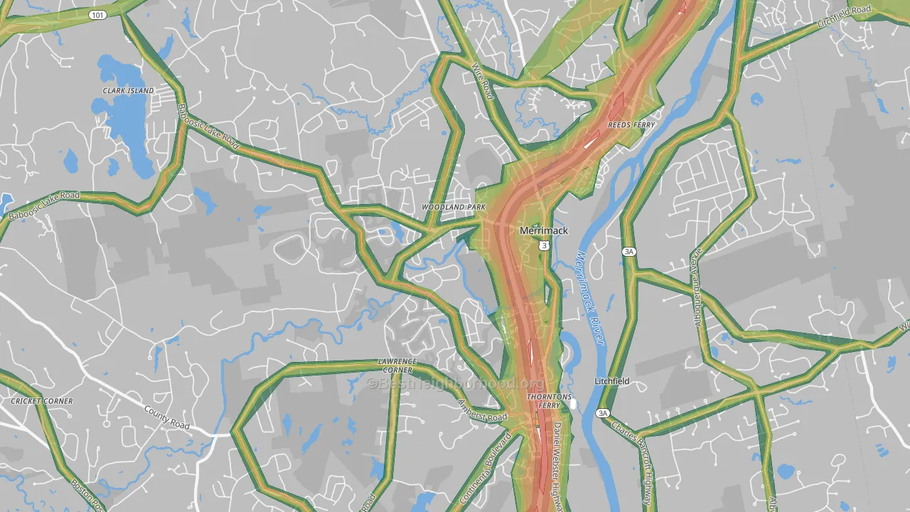 03054, NH Map of Noise Levels in 03054