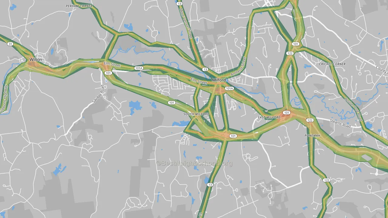 03055, NH Map of Noise Levels in 03055