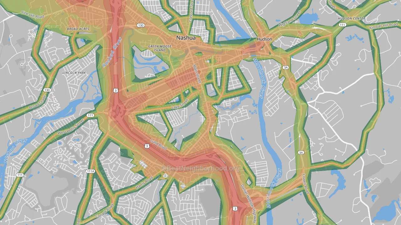 03060, NH Map of Noise Levels in 03060