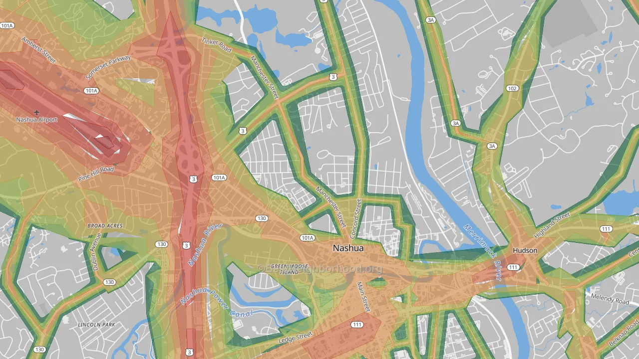03064, NH Map of Noise Levels in 03064