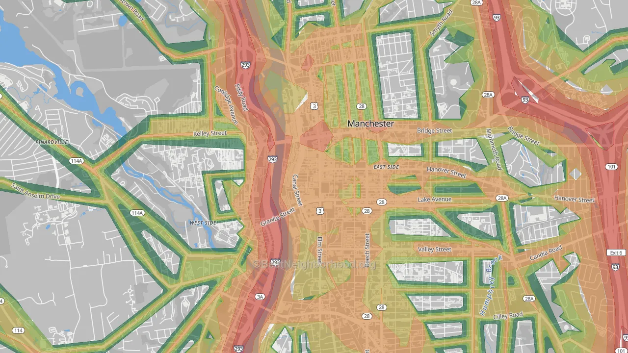 03101, NH Map of Noise Levels in 03101