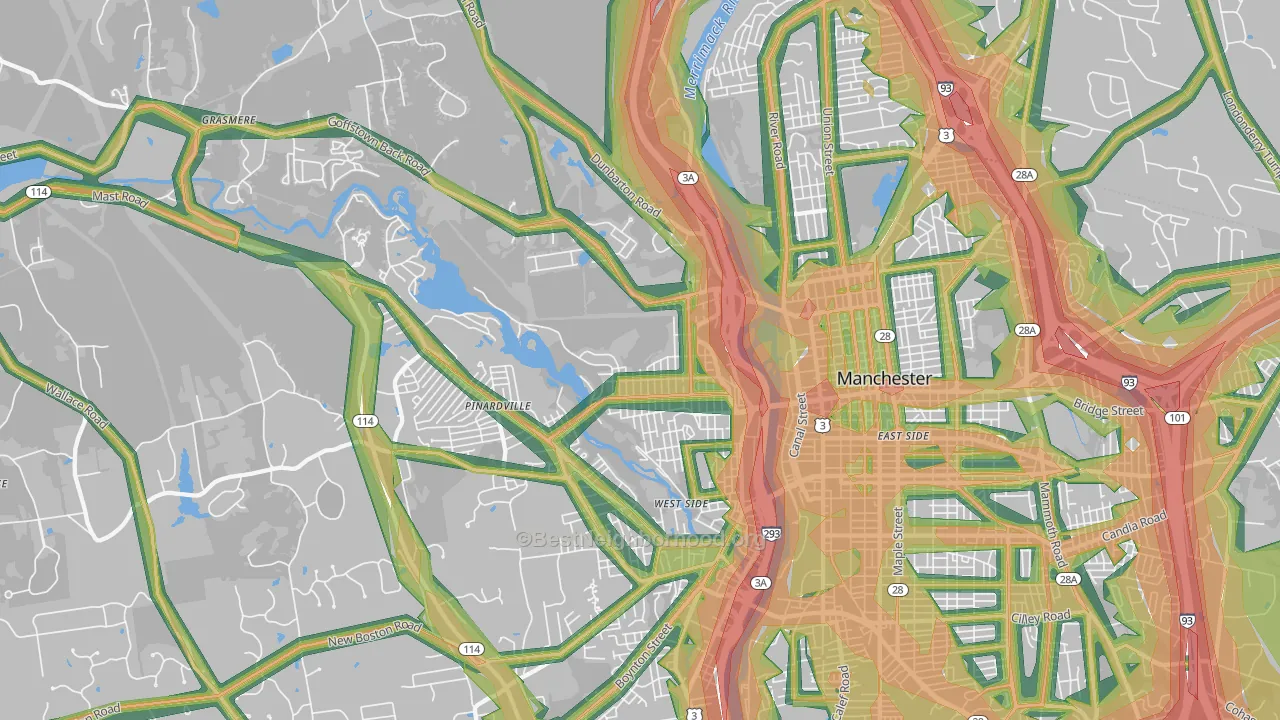 03102, NH Map of Noise Levels in 03102