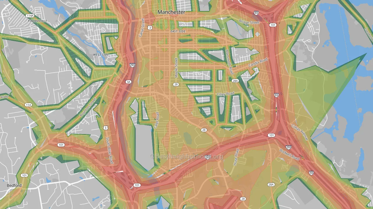 03103, NH Map of Noise Levels in 03103