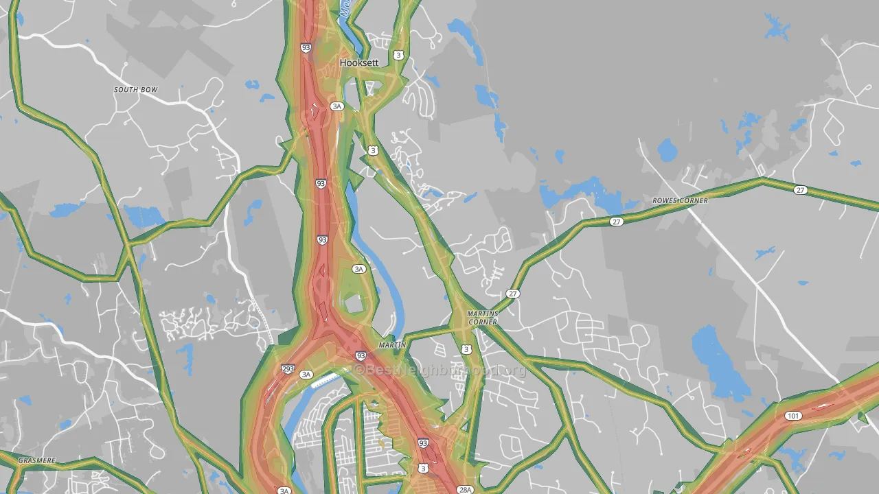 03106, NH Map of Noise Levels in 03106
