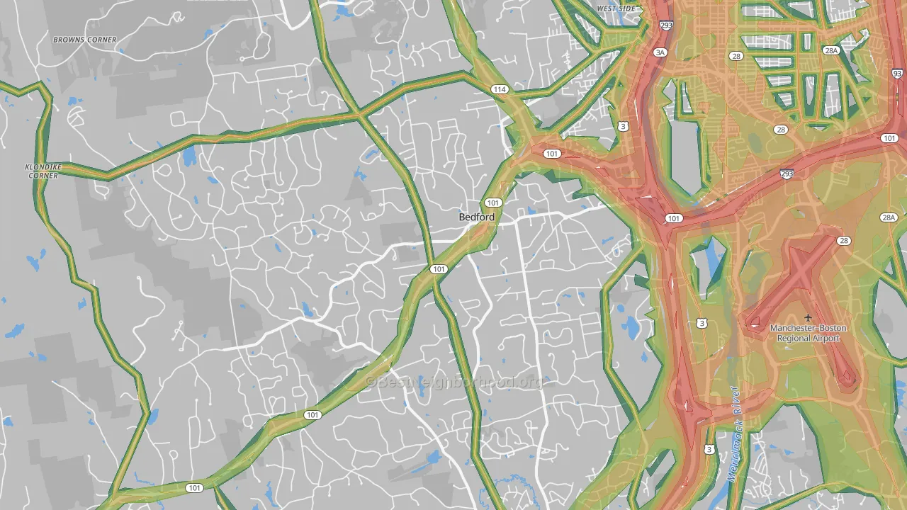 03110, NH Map of Noise Levels in 03110