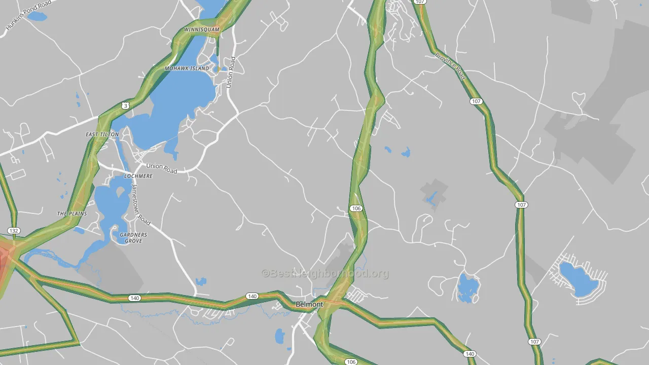 03220, NH Map of Noise Levels in 03220