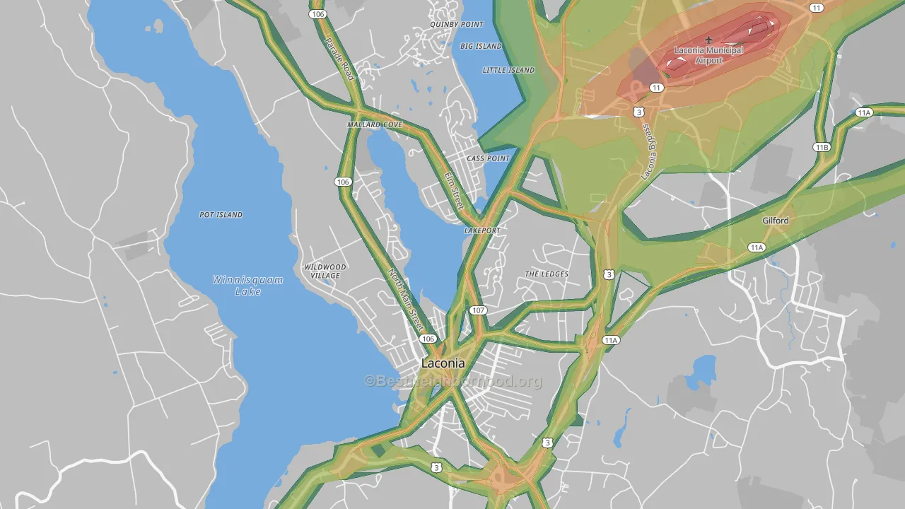03246, NH Map of Noise Levels in 03246