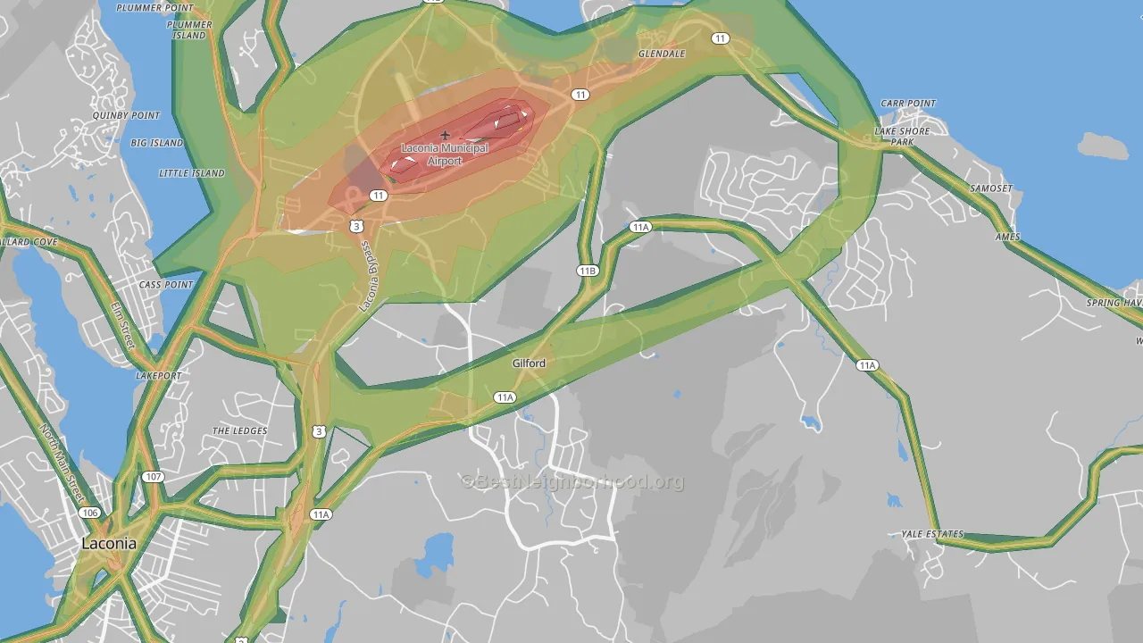 03249, NH Map of Noise Levels in 03249