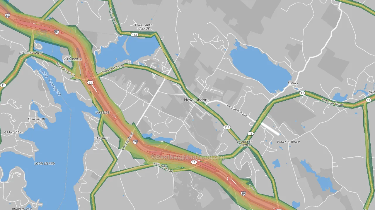 03257, NH Map of Noise Levels in 03257