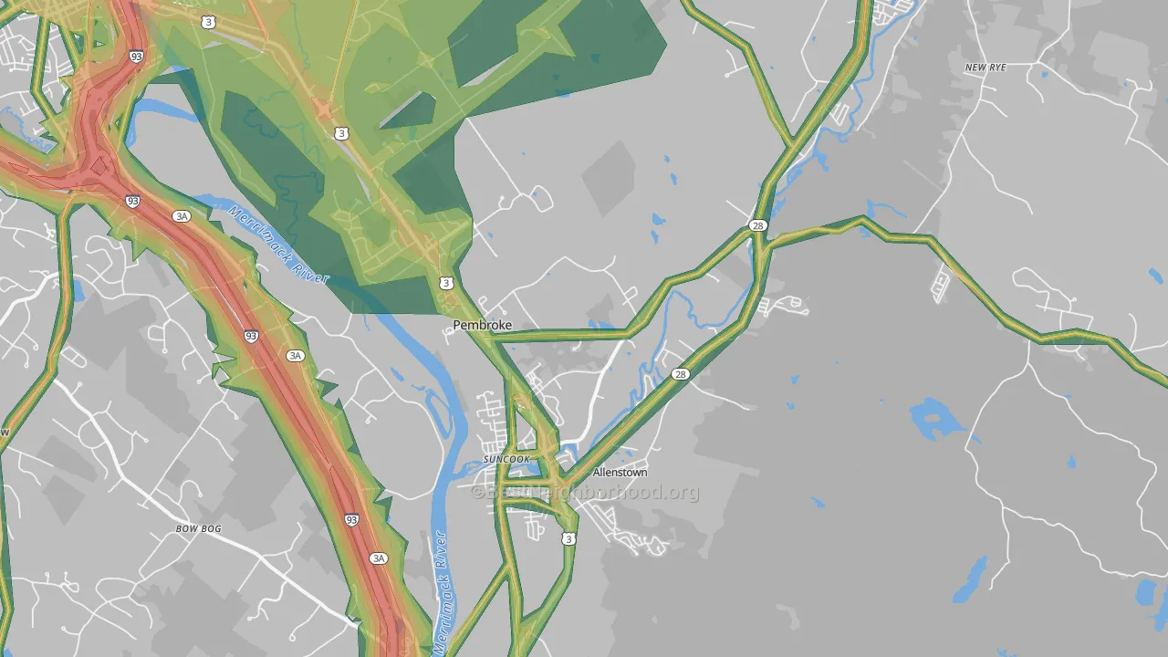 03275, NH Map of Noise Levels in 03275