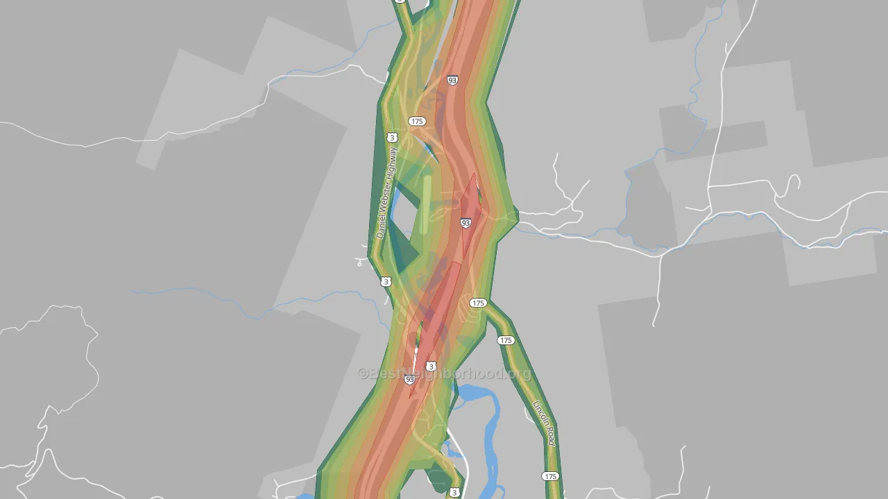 03293, NH Map of Noise Levels in 03293