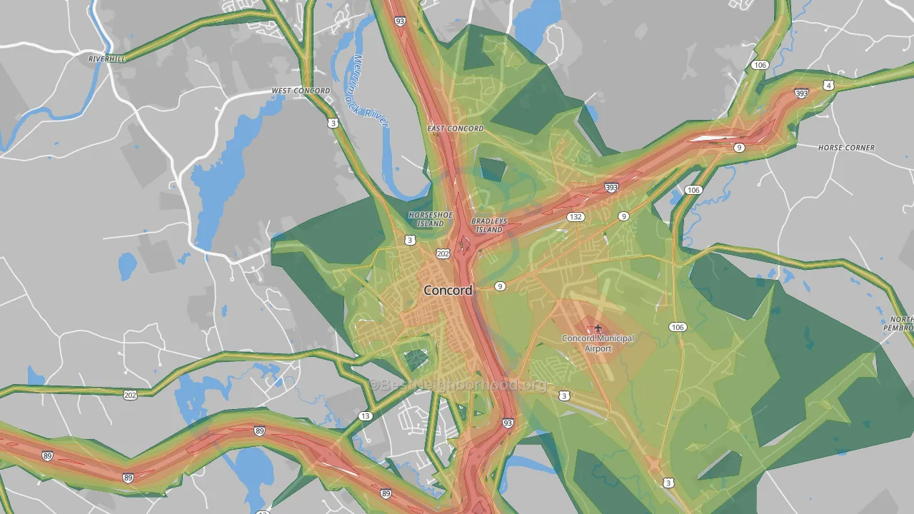 03301, NH Map of Noise Levels in 03301