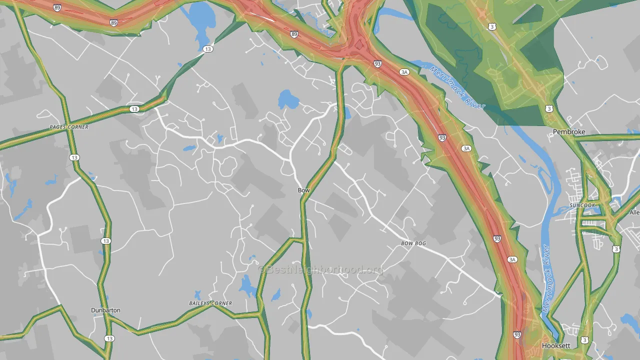 03304, NH Map of Noise Levels in 03304