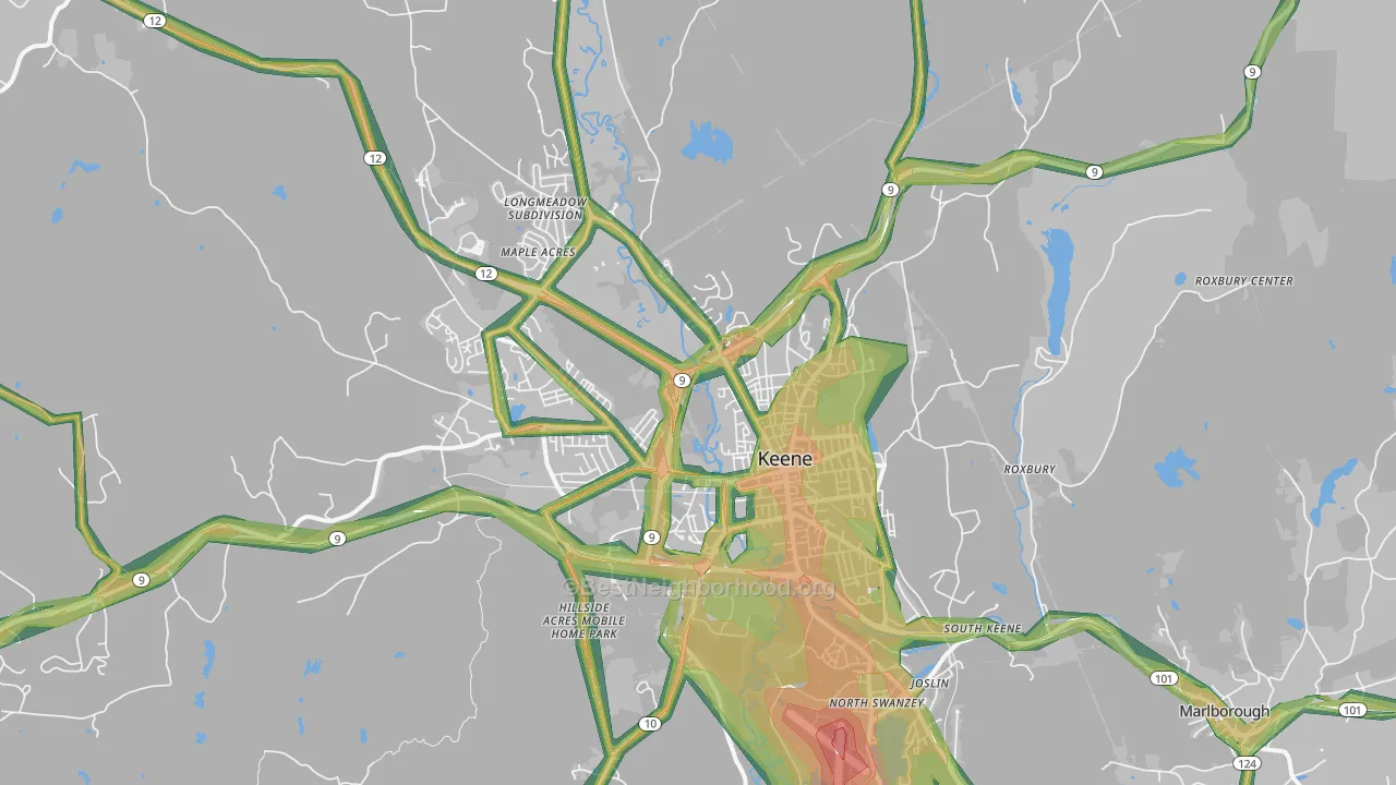 03431, NH Map of Noise Levels in 03431