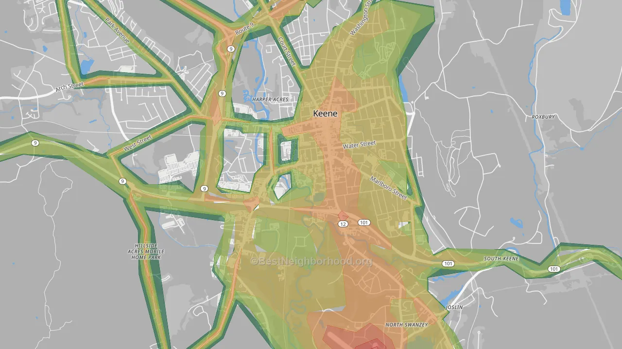 03435, NH Map of Noise Levels in 03435