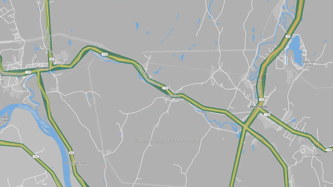 03441, NH Map of Noise Levels in 03441