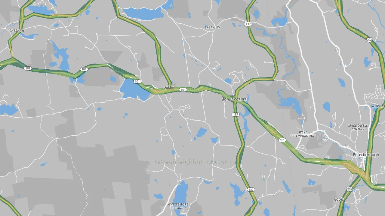 03444, NH Map of Noise Levels in 03444
