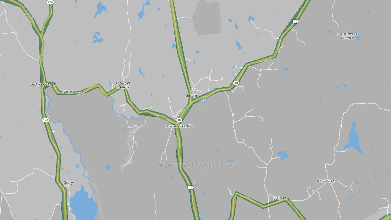 03448, NH Map of Noise Levels in 03448