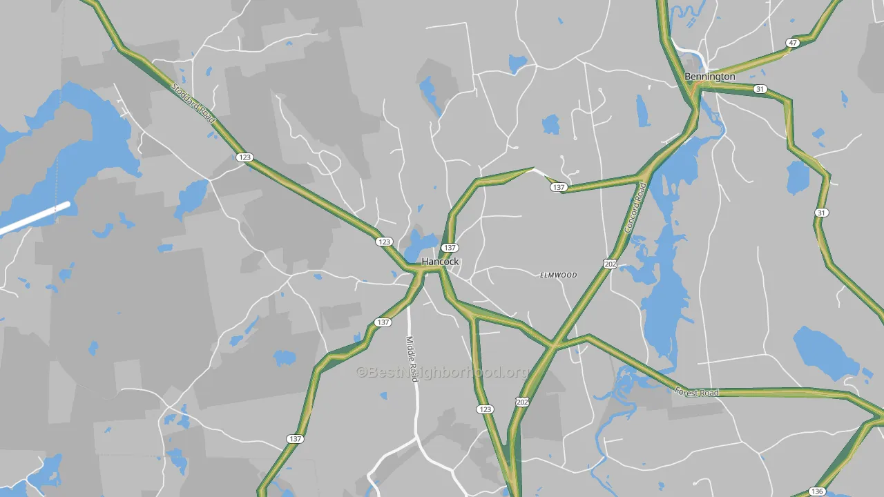03449, NH Map of Noise Levels in 03449