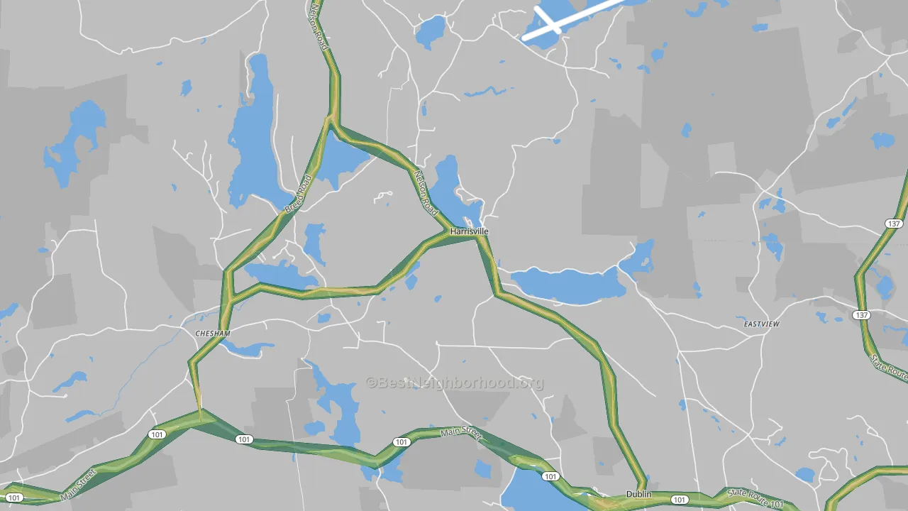 03450, NH Map of Noise Levels in 03450
