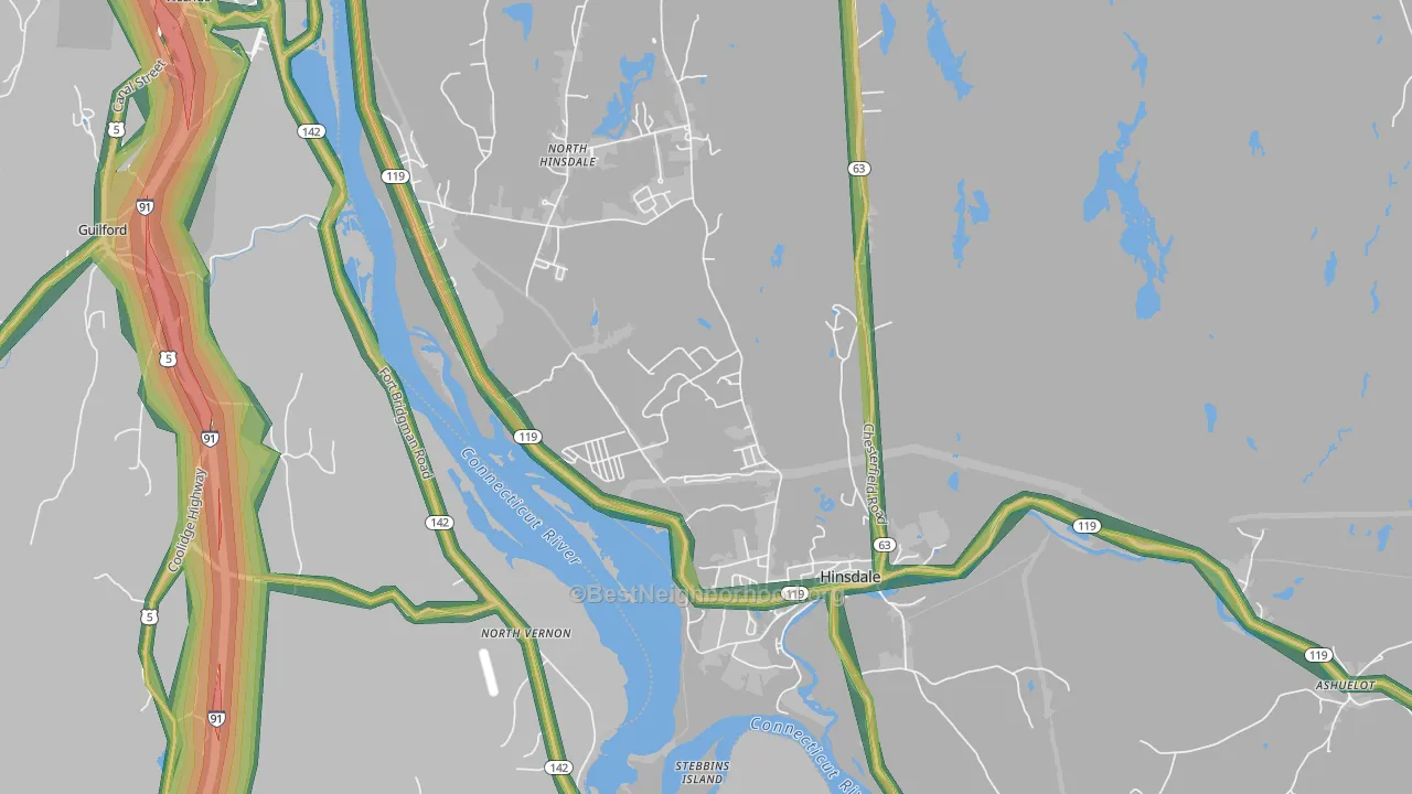 03451, NH Map of Noise Levels in 03451