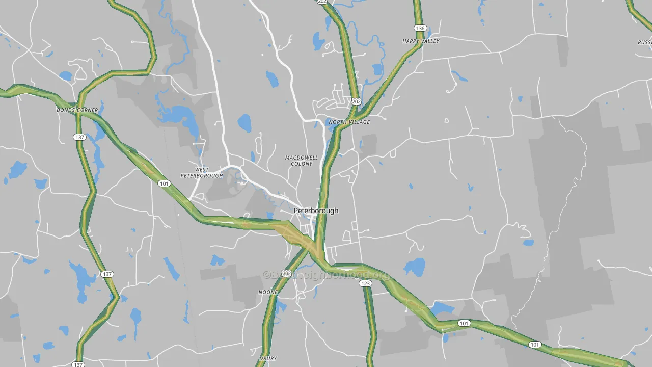03458, NH Map of Noise Levels in 03458