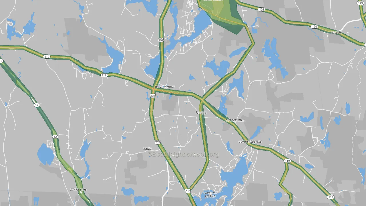 03461, NH Map of Noise Levels in 03461