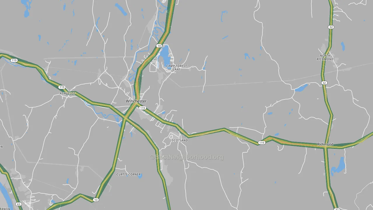 03470, NH Map of Noise Levels in 03470