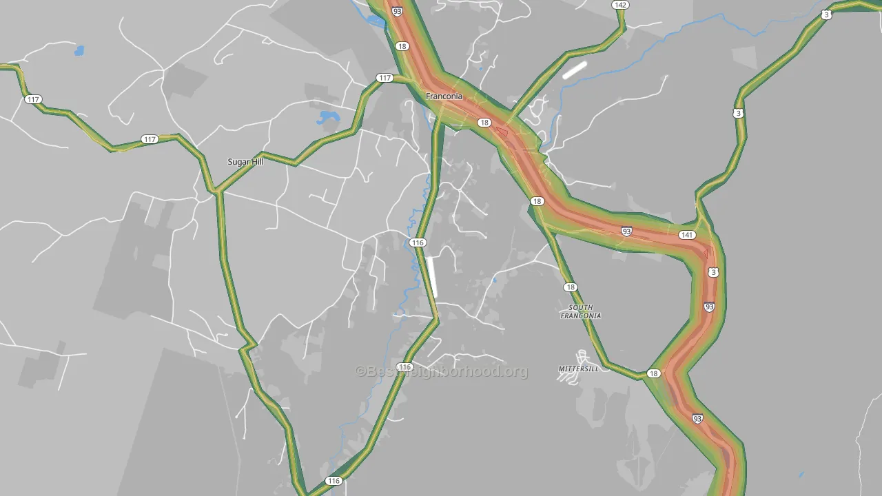 03580, NH Map of Noise Levels in 03580