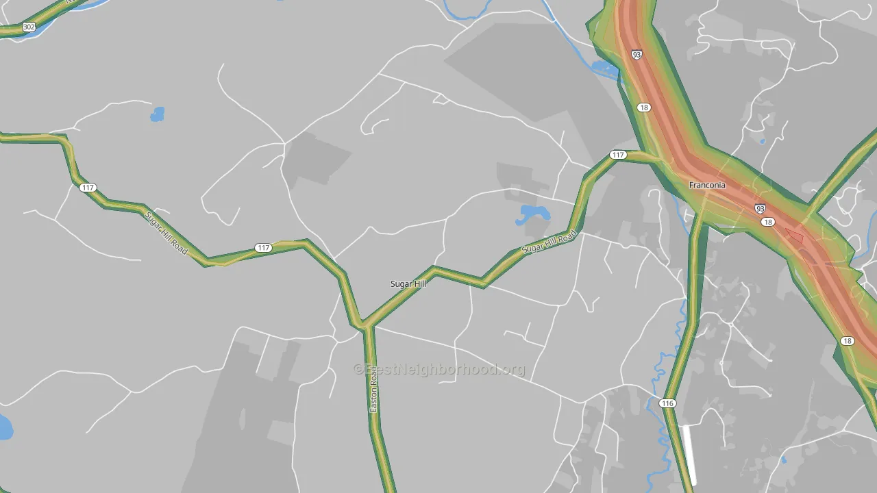 03586, NH Map of Noise Levels in 03586