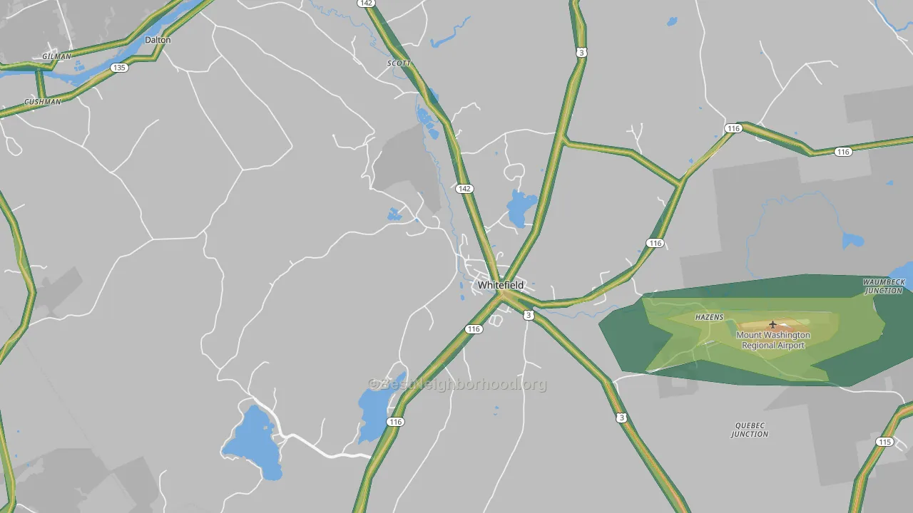 03598, NH Map of Noise Levels in 03598
