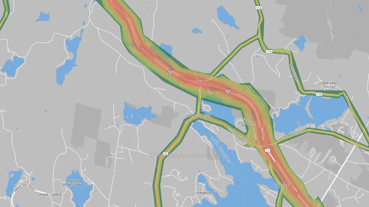 03751, NH Map of Noise Levels in 03751