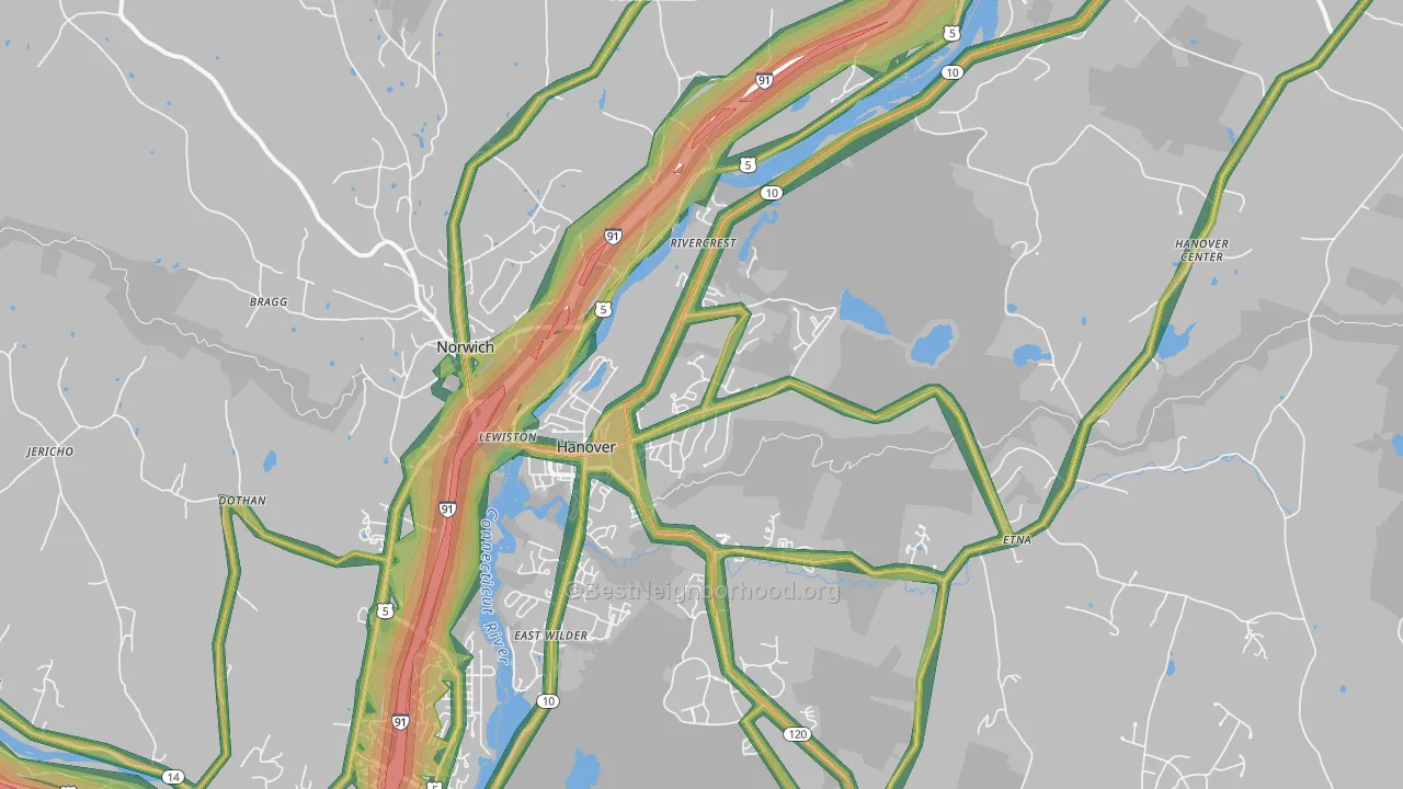 03755, NH Map of Noise Levels in 03755